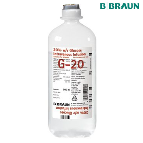 B. Braun Glucose 20% IV Infusion, 500ml, 10bottles/carton